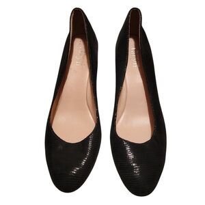 Women’s Taryn by Taryn Rose Kathleen Black Reptile Embossed Leather Wedge Heels